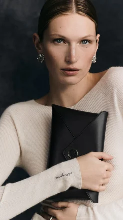'Medallion' Envelope Clutch Satin-Altuzarra New